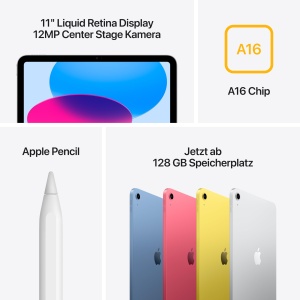 Tableta Apple iPad A16, 11 inch, 128 GB, WLAN 6, Argintie - Img 5