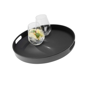 Tableta Servire APS Bistro, Melamin, Rutschfest, 35.5 cm, Negru