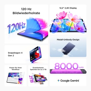 Tableta TCL TAB A1 Plus, 12.2, 128GB ROM, 6GB RAM, 8000mAh - Img 2