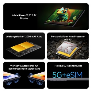 Tableta Xiaomi Redmi Pad 2 Pro 5G, 8GB RAM, 256GB, 12.1, 12000mAh, Grafit - Img 2
