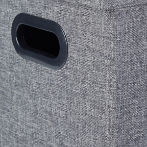 Taburet pliabil Relaxdays cu spatiu de depozitare, 49,5 x 46 x 25,5 cm, gri - Img 7