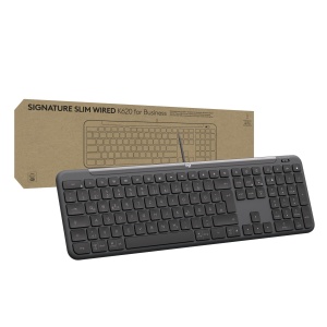 Tastatura cablata Logitech Signature Slim K620 pentru birou, USB-C, design ergonomic
