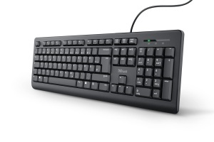 Tastatura cablata Trust Taro, layout QWERTZ, spritzwassergeschutzt, neagra