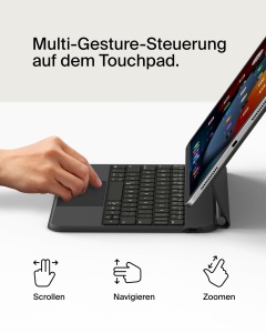Tastatura cu husa Belkin Pro pentru iPad Air 11 si Pro 11, Bluetooth, LED, Trackpad - Img 3