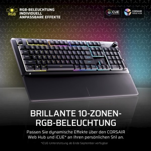 Tastatura de gaming Corsair Skiff 100, RGB, neagra, cu suport pentru maini - Img 4