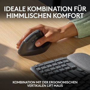 Tastatura ergonomica Logitech Wave Keys, wireless, cu suport pentru incheieturi, neagra - Img 9
