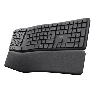 Tastatura ergonomica Trust Arvia, wireless, layout QWERTZ, suport pentru 3 dispozitive