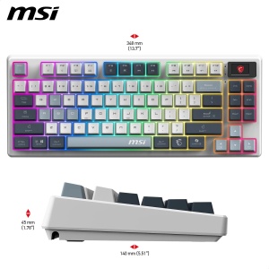 Tastatura Gaming MSI Forge GK600 TKL Wireless Sky, mecanica, RGB, conectivitate multipla - Img 7