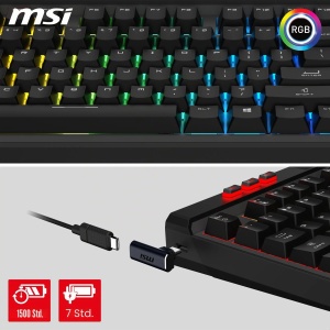 Tastatura Gaming MSI Strike PRO Wireless FR - Silentioasa, RGB, 4200 mAh - Img 4