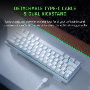 Tastatura Gaming Razer Huntsman Mini 60 Red Switch Optica USB-C Mercury White - Img 5