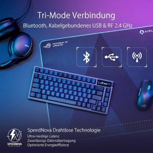 Tastatura mecanica de gaming ASUS ROG Azoth, wireless, neagra, cu OLED - Img 3