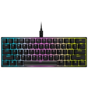 Tastatura mecanica de gaming Corsair K65 RGB Mini, 60, Cherry MX, Neagra