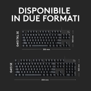 Tastatura mecanica pentru jocuri Logitech G G413 TKL SE - Tastatura compacta cu retroiluminare cu comutatoare tactile mecanice, anti-ghosting, compatibila cu Windows, MacOS, italiana - Img 7
