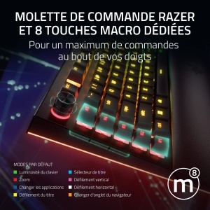 Tastatura mecanica Razer BlackWidow V4 Pro, Switch-uri galbene, RGB Chroma, 8 macro-taste - Img 4