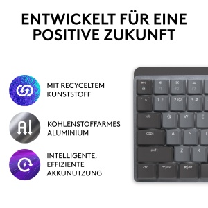 Tastatura mecanica wireless Logitech MX, iluminata, ergonomica, compatibila cu 3 dispozitive - Img 5
