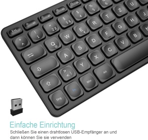 Tastatura Wireless Arteck, QWERTZ, 6 luni autonomie, design ergonomic - Img 2