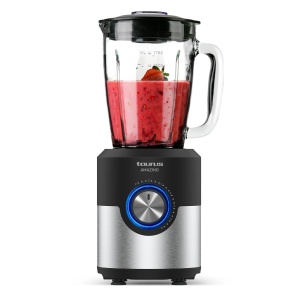 Taurus Uimitor JB1600XC Mixer cu picioare | 1600 W | Ulcior de sticla 1,75 l | 5 niveluri de viteza + turbo | Lame din otel inoxidabil 6 lame | Concasor de gheata | LED | Poate fi spalat in masina de spalat vase