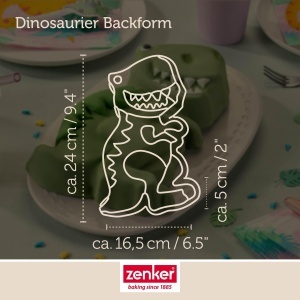 Tava de copt Silikon Zenker Dinosaurier, 24 x 16,5 x 5 cm, Platin Silikon - Img 4