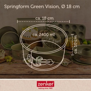 Tava de copt Zenker Springform 18 cm, antiaderenta, verde, inalta - Img 5