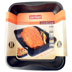 Tava de copt Zenker XXL, 40 x 8 x 34 cm, neagra, cu antiaderenta - Img 5