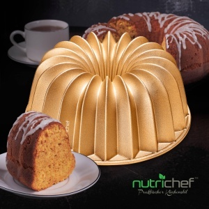 Tava Gugelhupf NutriChef 23 cm - Aluminiu cu Antiaderent, Design Elegant, 1.8L - Img 7