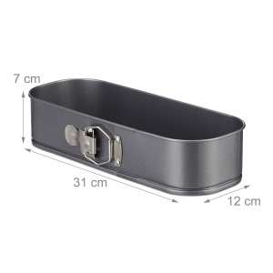 Tava pentru copt Relaxdays, Kastenform, 31 x 12 cm, antiaderenta, gri - Img 4