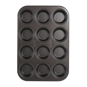 Tava pentru Muffins Zenker Pure 12 bucati, antiaderenta, otel, neagra