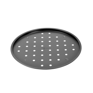 Tava pentru pizza Lagostina Gustosa, antiaderenta, perforata, 32 cm, neagra
