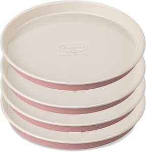 Tava pentru prajituri Dr. Oetker - 4 bucati, design retro, antiaderenta, 17x3cm, rozcrem