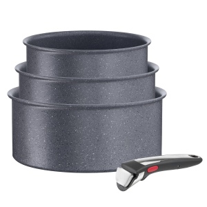 Tefal Ingenio Natural On Vase de gatit, 4 bucati, stivuibil, acoperire antiaderenta, inductie, L7669253