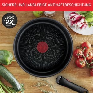 Tefal Ingenio XL Force Set tigai 3 piese maner detasabil, 24/28 cm, stivuibil, cu economie de spatiu, tigai cu acoperire antiaderenta din titan 2X, manevrare si curatare usoara, L15891 - Img 5