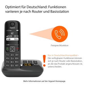 Telefon DECT Gigaset AS690A cu Anuntare Vocala, Display Contrast, Negru - Img 2