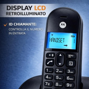 Telefon fix cordless Motorola T101 negru, design elegant, display iluminat - Img 3