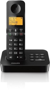 Telefon fix PHILIPS D2651B/01 Single - Telefon fara fir cu robot telefonic - Afisaj de 1'6 inch - Agenda telefonica - ID apelant - Taste de apelare rapida - Raza lunga - Negru - Img 1