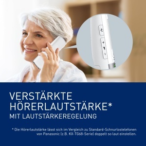Telefon Panasonic KX-TGU410EXW fara fir display LCD compatibil cu aparate auditive - Img 3