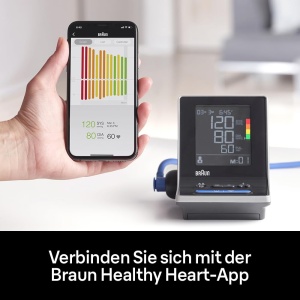 Tensiometru inteligent Braun ExactFit 5 Connect | Aplicatia Braun Healthy Heart | Precizie dovedita clinic | Afisaj cu coduri de culori | 2 dimensiuni de mansete | Pentru casa | BUA6350 - Img 2