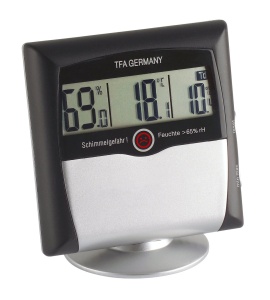 Termohigrometru TFA Dostmann Comfort Control 305011 alarma pentru mucegai senzor precis negru-gri