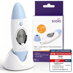 Termometru digital scala SC 53 pentru masurarea temperaturii la ureche si frunte, 3 secunde