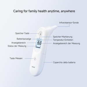 Termometru digital Yuwell YHT101 pentru copii si adulti, masurare rapida, display mare - Img 5