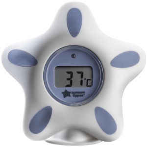 Termometru pentru baie si camera Tommee Tippee Closer to Nature, alb-verde, LED