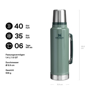 Termos 1.4L Stanley 1913 Classic - Verde Hammertone, Izolare Vakuum - Img 2