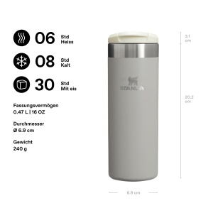 Termos cu capacitate de 0.47L Stanley Aerolight Transit - Usor, Spalare Automata, Culoare Ash - Img 2