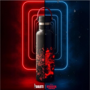 Termos cu efect de lumina Bialetti Stranger Things, 600 ml, inox, argintiu - Img 4