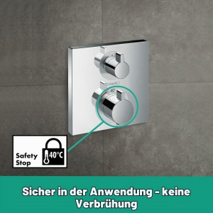 Termostat incorporabil Hansgrohe Ecostat Square, crom, 2 consumatori, SafetyStop - Img 2