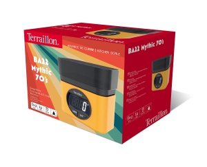 TERRAILLON BA22 Mythical Yellow - Cantar electronic de bucatarie - Design iconic - Bol integrat 0,7 L - Afisaj LCD mare - Afisaj XXL al numerelor - Functie tara - Img 5