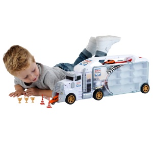 Theo Klein 2837 Bosch Car Service Collective Box Truck cu rampa de plecare integrata | 26 compartimente de depozitare | Rampa cool pentru curse | Dimensiuni: 62,9 cm x 12 cm x 23,6 cm | Jucarii pentru copii de la 3 ani - Img 6