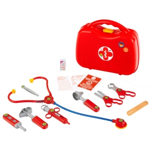 Theo Klein 4383 Cazul medicului | Geanta medicala din 14 piese cu stetoscop, termometru, seringa si maner practic de transport | Dimensiuni: 28 cm x 9,5 cm x 22 cm | Jucarii pentru copii de la 3 ani