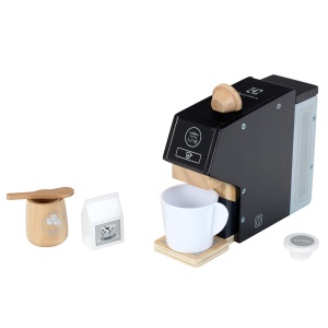 Theo Klein 7401 Electrolux Aparat de cafea, lemn | Incl. cana, capsule, lapte si zahar | Accesorii pentru bucatarii pentru copii si de joaca | Dimensiuni: 19 cm x 5,5 cm x 14 cm | Jucarii pentru copii de la 3 ani