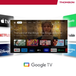 Thomson 55 Zoll (139cm) QLED Plus Google Smart TV, Wi-Fi, Dolby Audio, Bluetooth 5.1, Triple-Tuner (Kabel/Satellit/Antenne), HDMI, CI+, Panou A+ - 55QG6C14 - Img 9