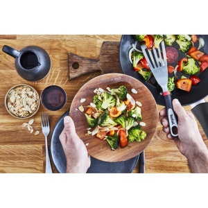 Tigaie cu inductie Tefal Unlimited On 32 cm cu acoperire antiaderenta din titan rezistenta la zgarieturi, semnal termic la temperatura ideala de prajire, fara PFOA, potrivita pentru toate tipurile de aragaz, negru, G25908 - Img 7